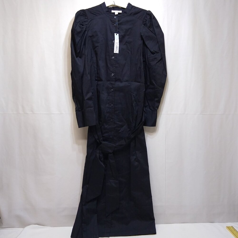 Prologue Puff Long Sleeve Button-Up Midi-Length Shirt Dress Tie Waist Medium NWT
